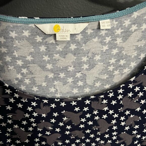 Boden Bird Bell Sleeve Shift  Dress Size 6 - Picture 9 of 16